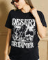T-shirt graphique Desert Dreamer Steer Skull en noir
