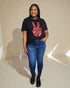 Black & Rose Peace Sign Graphic Tee