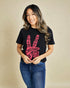 Black & Rose Peace Sign Graphic Tee