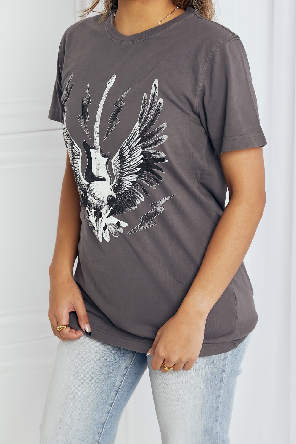 mineB - Eagle Graphic Tee Shirt in Charcoal