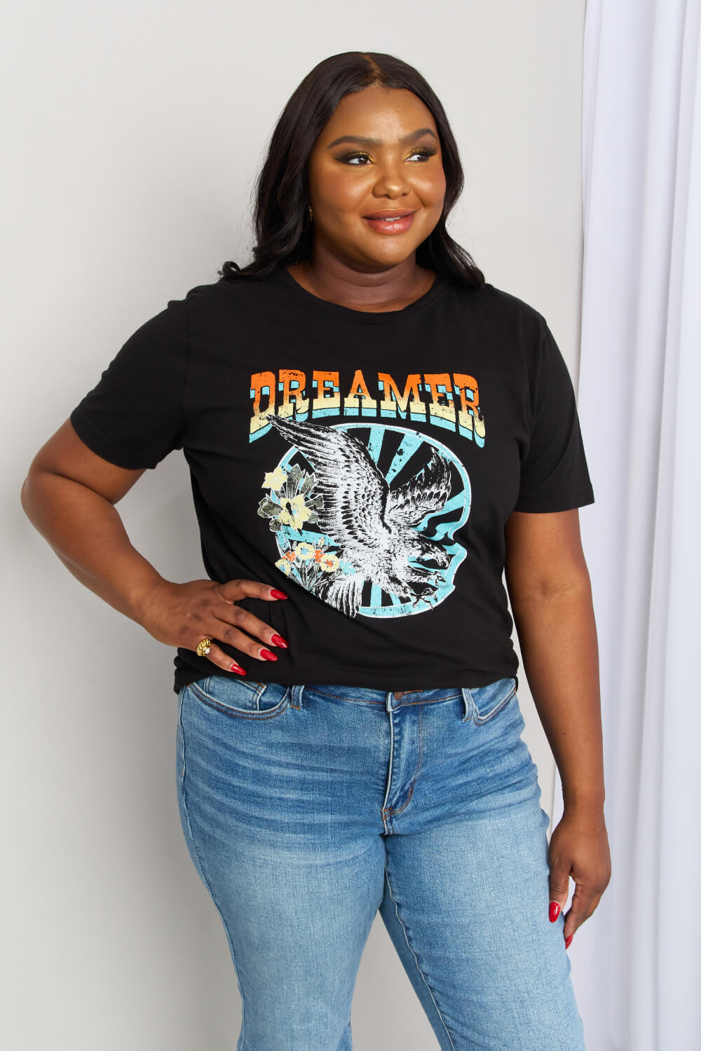 mineBDreamer Eagle Graphic T - Shirt in Black