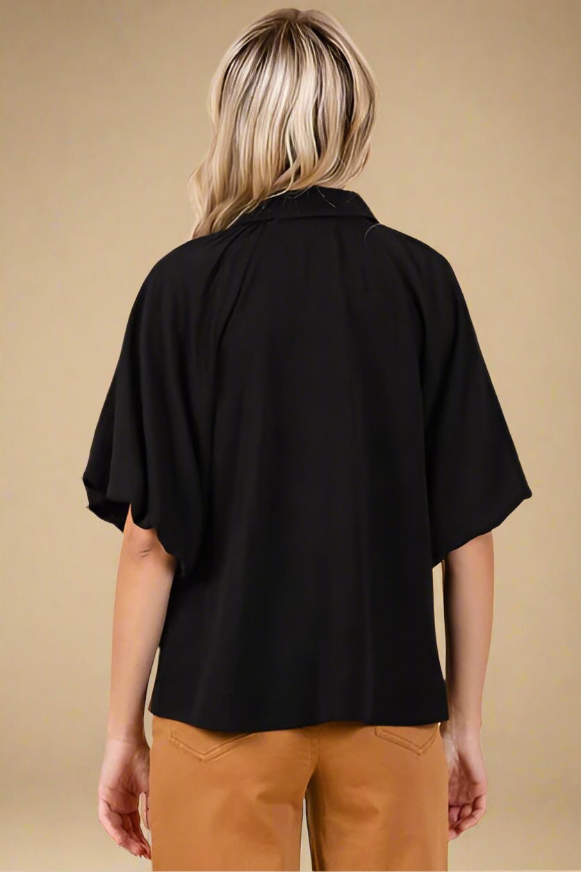 Mittoshop - Black Bubble Sleeve Shirt