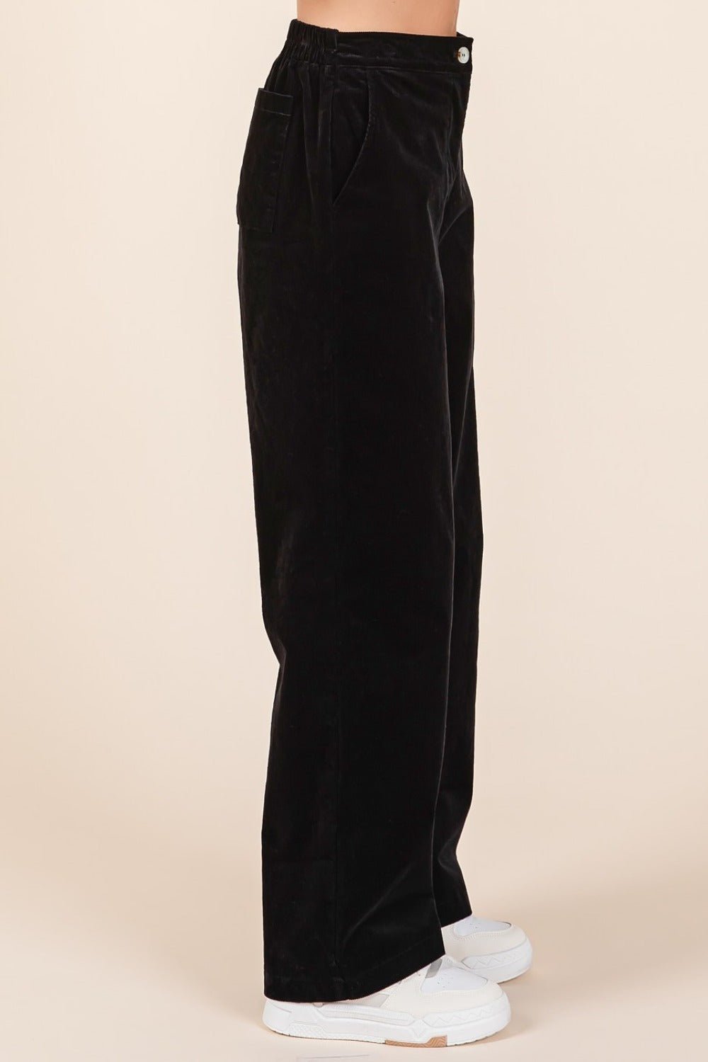 Mittoshop - Black Corduroy Straight Leg Pants