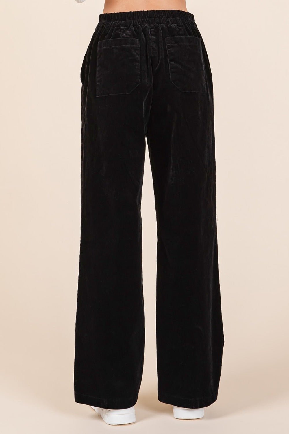 Mittoshop - Black Corduroy Straight Leg Pants