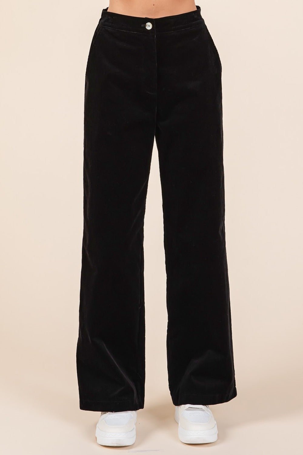 Mittoshop - Black Corduroy Straight Leg Pants