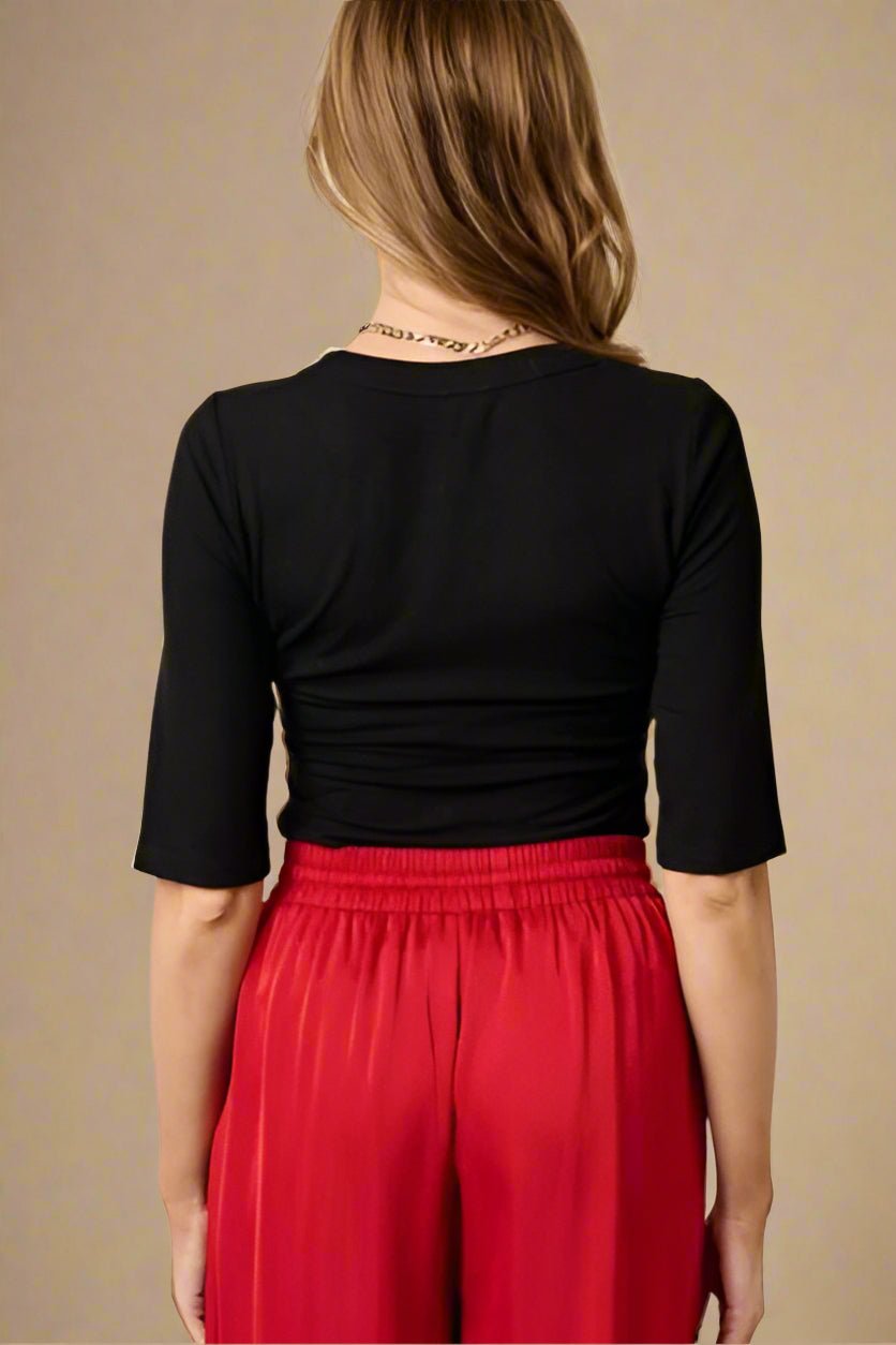 Mittoshop - Black Half Sleeve T-Shirt