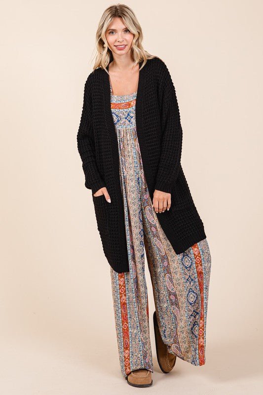 Mittoshop - Black Open Front Longline Cardigan