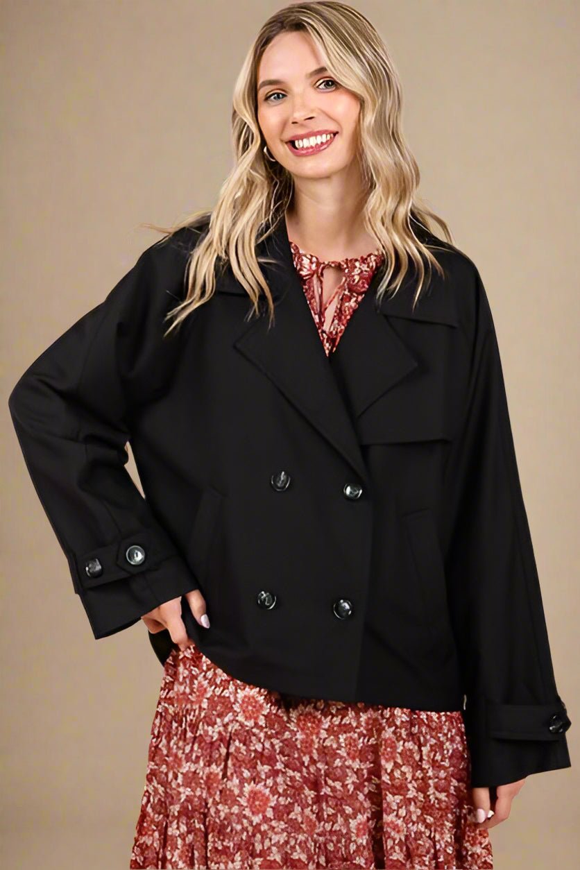 Mittoshop - Black Short Trench Coat