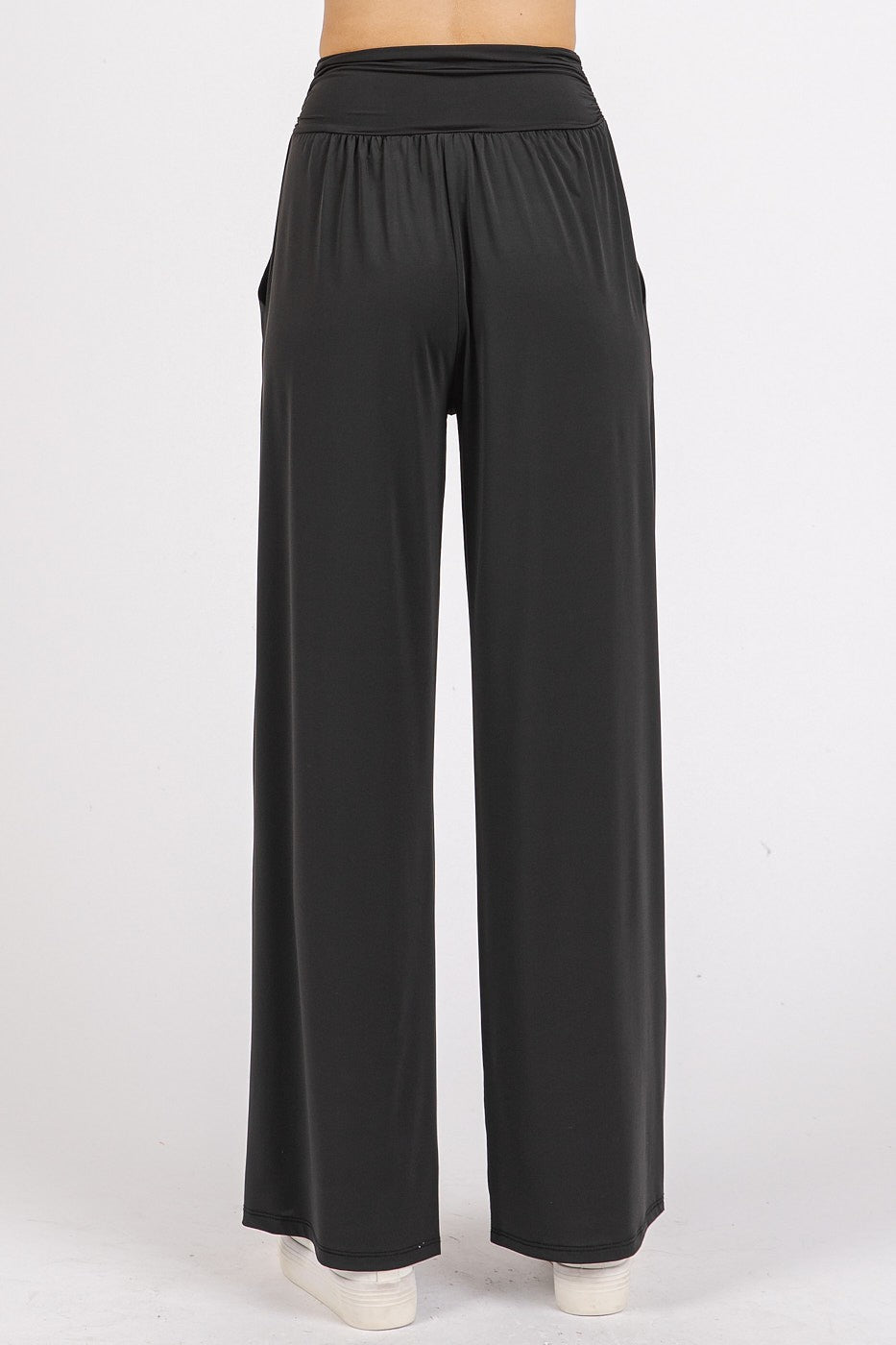 Mittoshop - Black Wide Leg Athleisure Pants