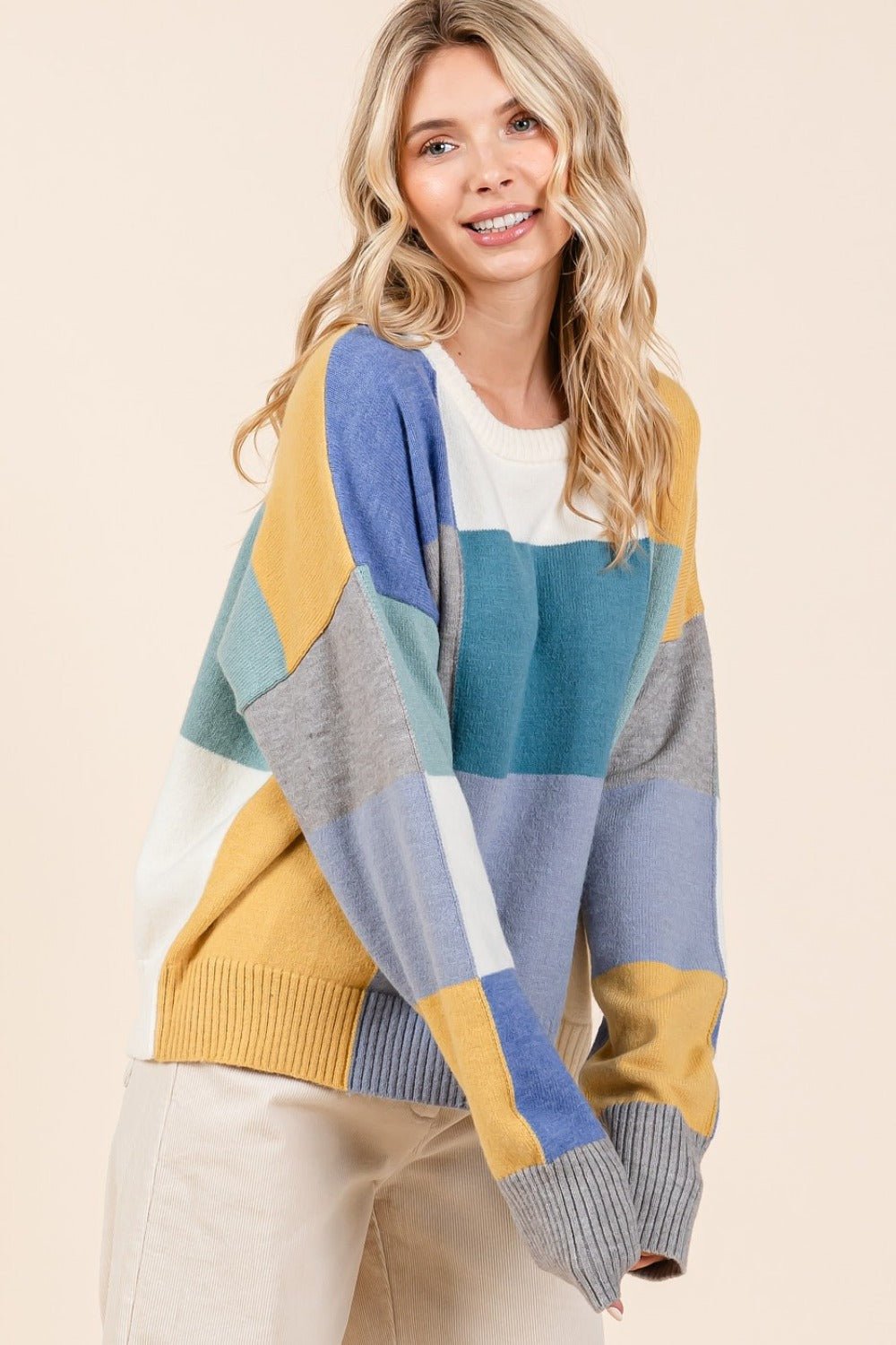 Mittoshop - Color Block Sweater in Seafoam