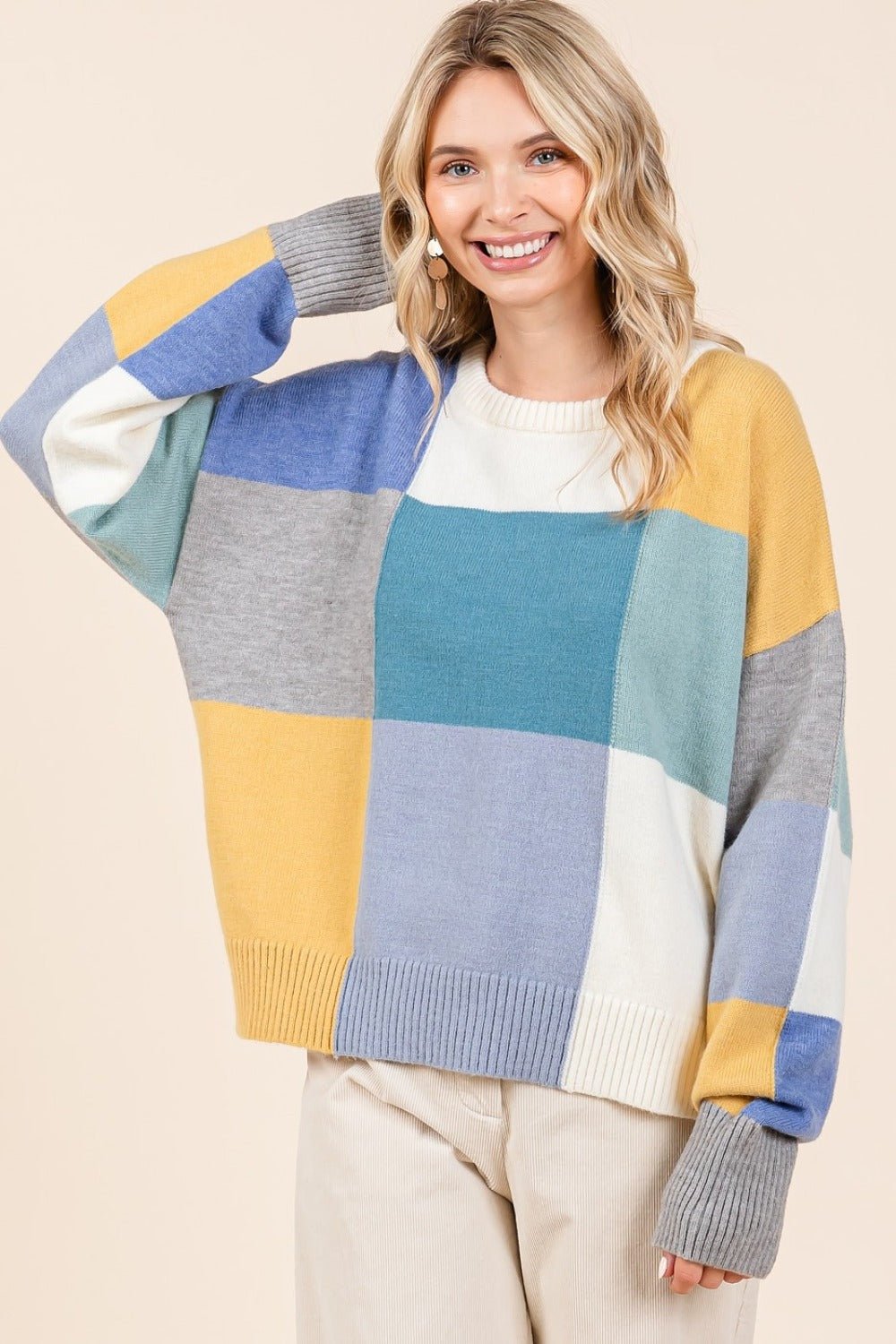 Mittoshop - Color Block Sweater in Seafoam