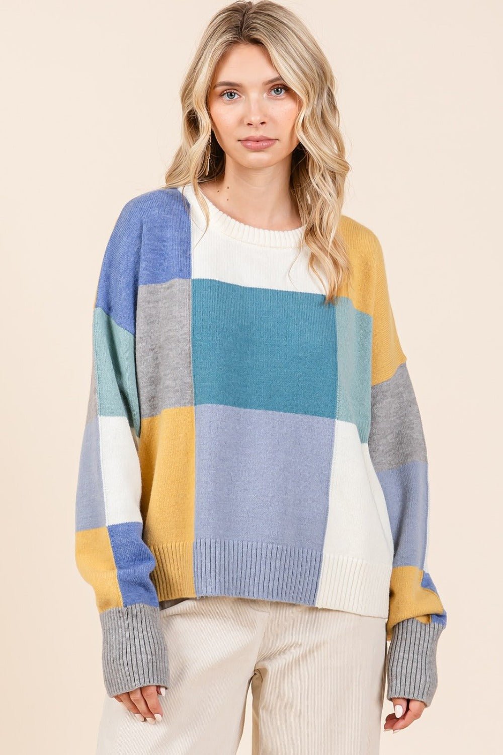 Mittoshop - Color Block Sweater in Seafoam