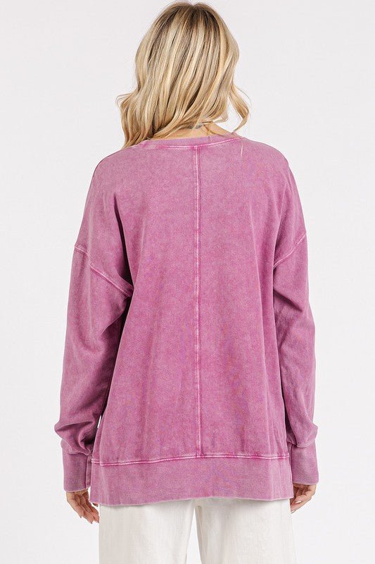 Mittoshop - Dusty Pink Flower Patch Tunic Sweatshirt