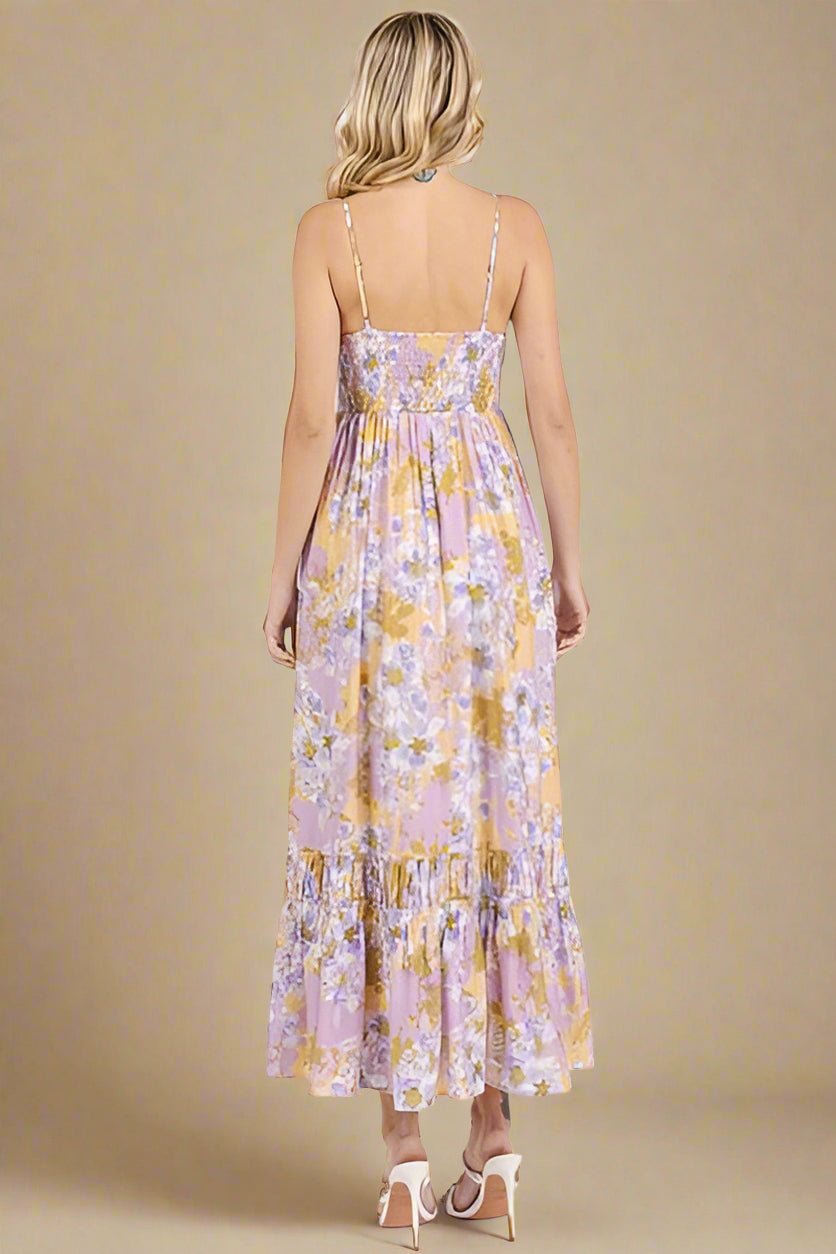 Mittoshop - Floral Cami Maxi Dress in Lavender