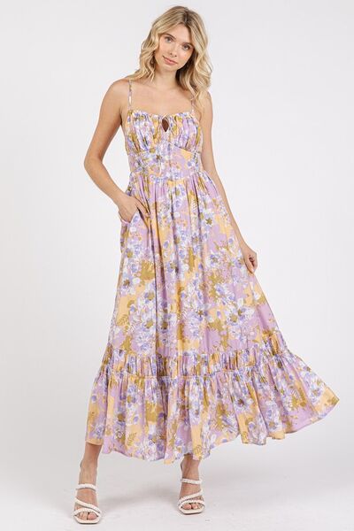 Mittoshop - Floral Cami Maxi Dress in Lavender