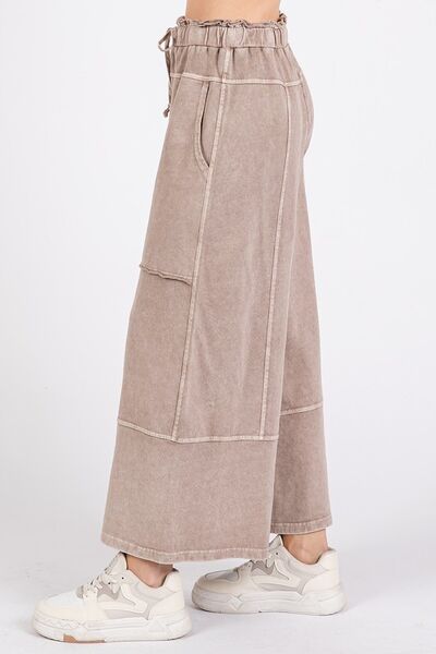 Mittoshop - French Terry Wide Leg Pants in Mocha