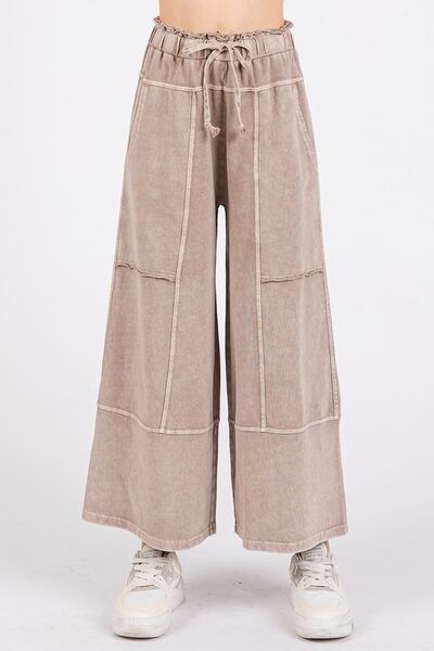 Mittoshop - French Terry Wide Leg Pants in Mocha