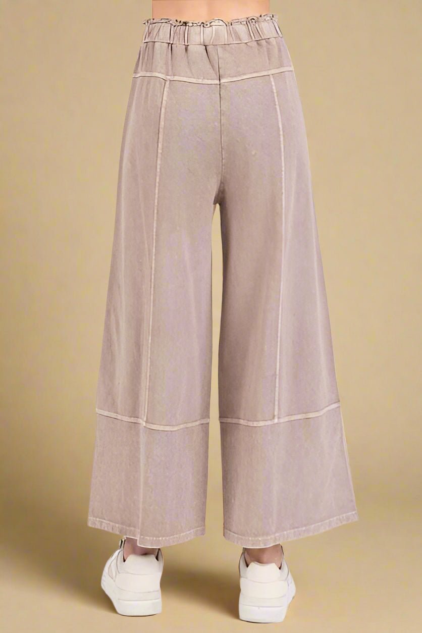 Mittoshop - French Terry Wide Leg Pants in Mocha