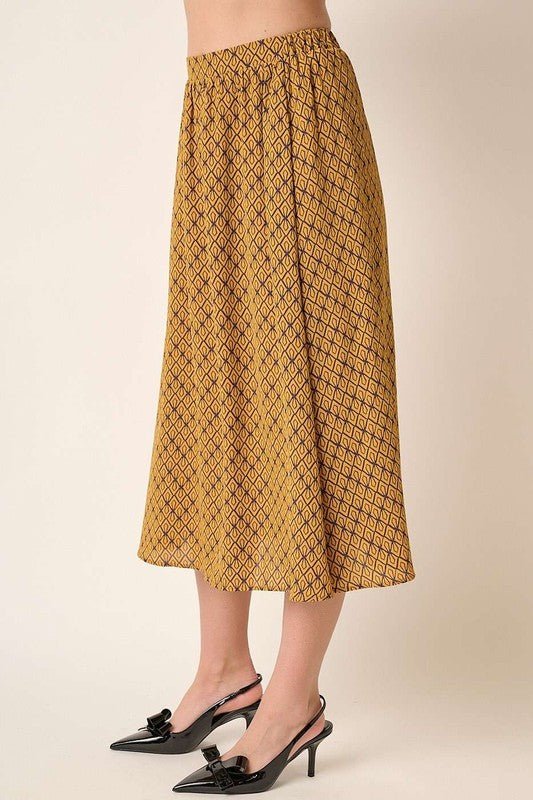 Mittoshop - Golden Printed Midi Skirt