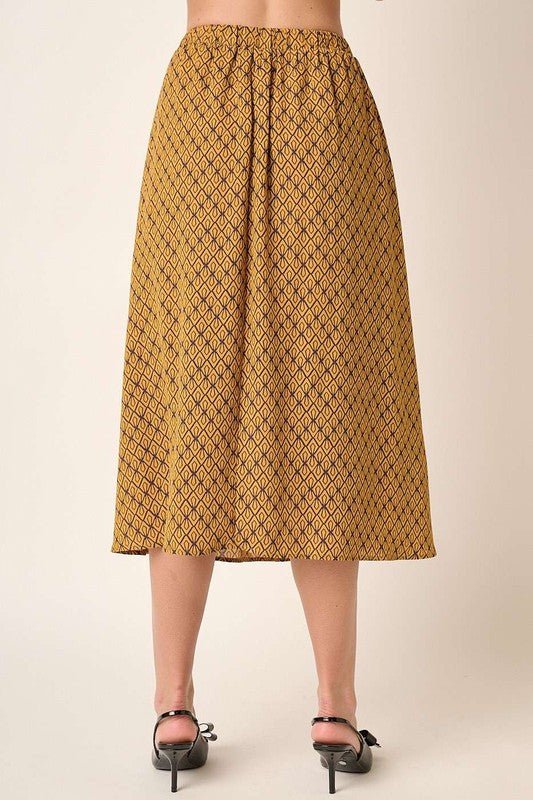 Mittoshop - Golden Printed Midi Skirt