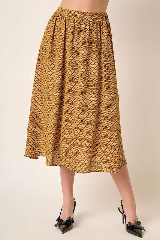 Mittoshop - Golden Printed Midi Skirt