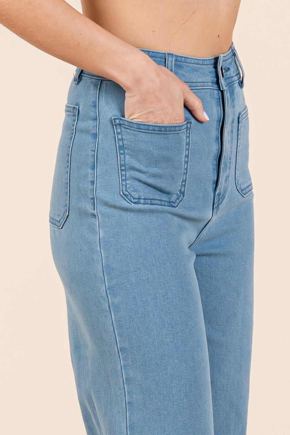 Mittoshop - High Waist Wide Leg Jeans