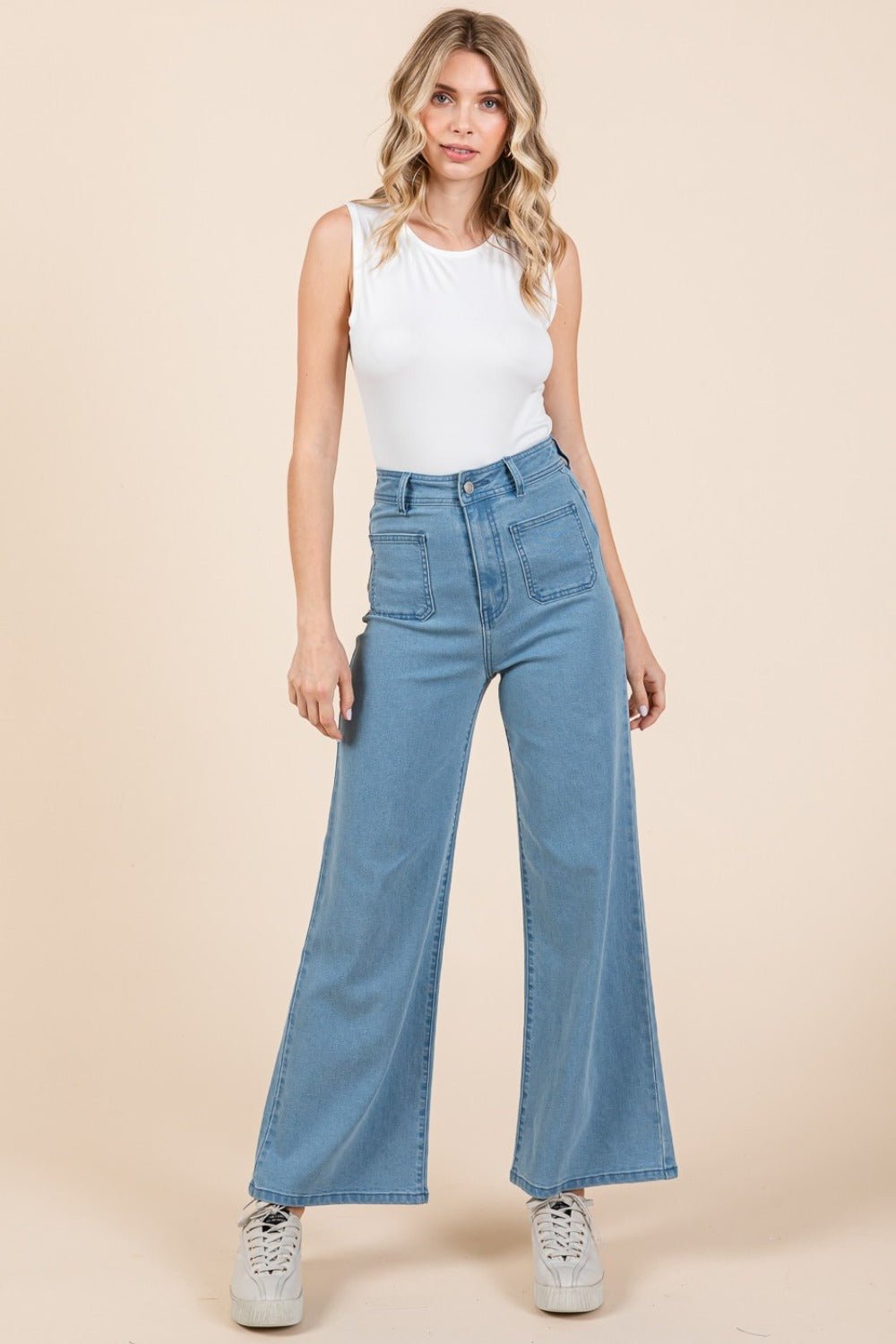 Mittoshop - High Waist Wide Leg Jeans