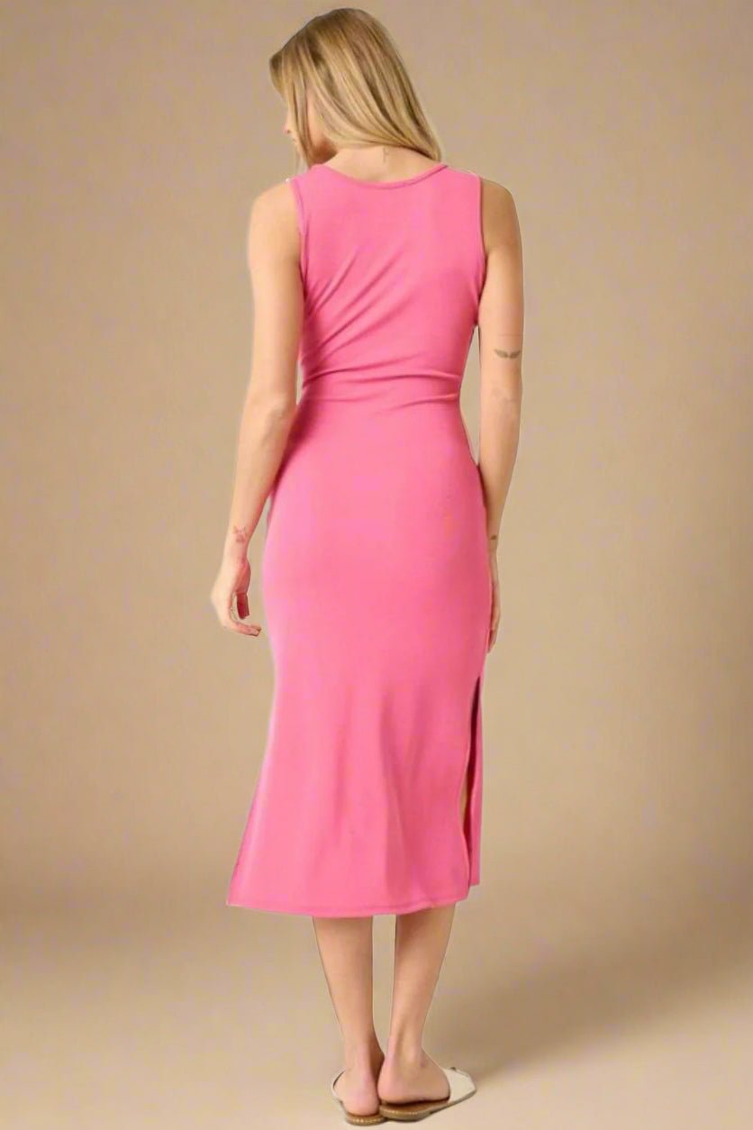 Mittoshop - Hot Pink Midi Tank Dress