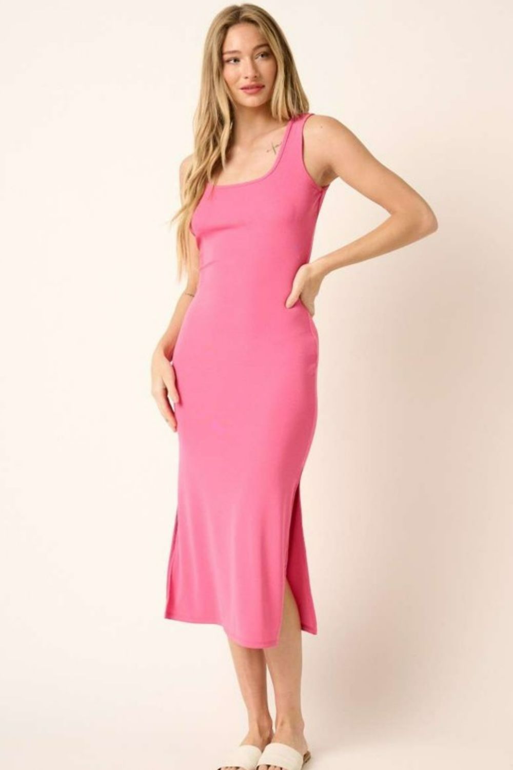 Mittoshop - Hot Pink Midi Tank Dress