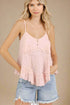 Mittoshop - Pink Lace V - Neck Babydoll Cami