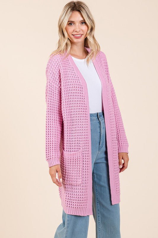 Mittoshop - Pink Open Front Longline Cardigan