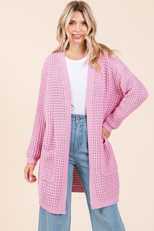 Mittoshop - Pink Open Front Longline Cardigan