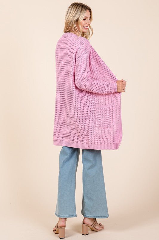 Mittoshop - Pink Open Front Longline Cardigan