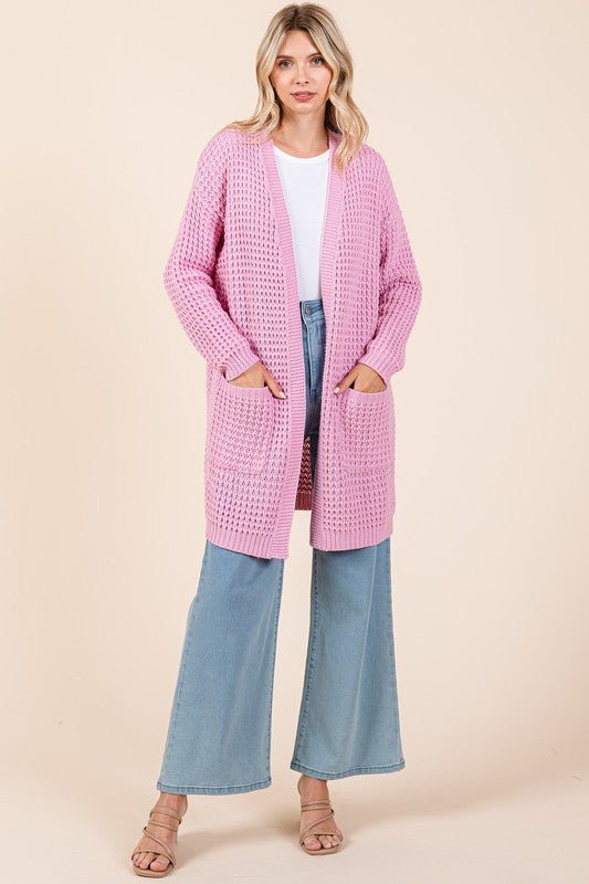 Mittoshop - Pink Open Front Longline Cardigan