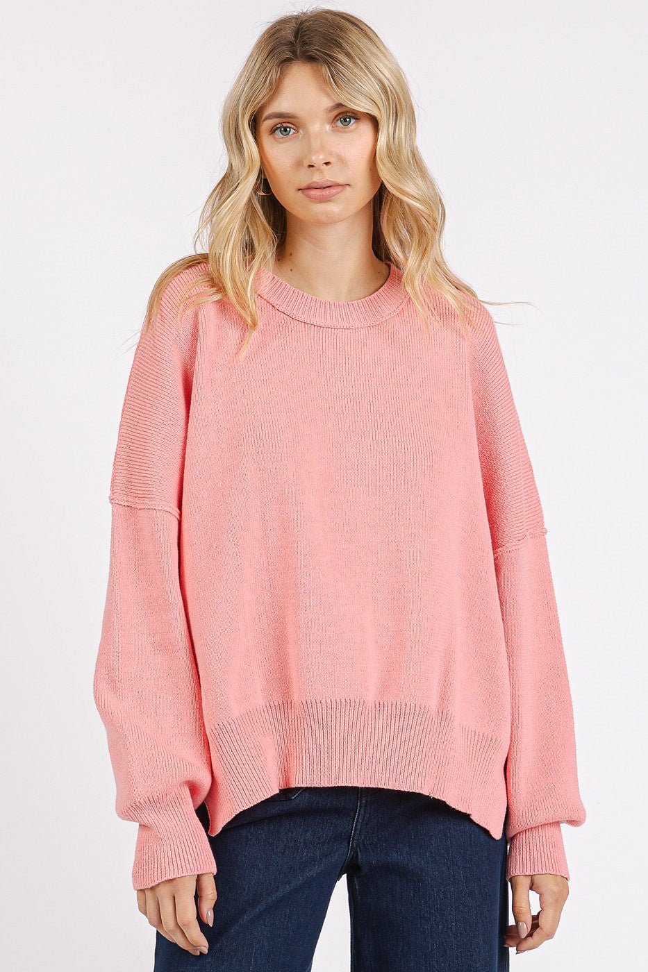 Mittoshop - Pink Relaxed Fit Tunic Sweater