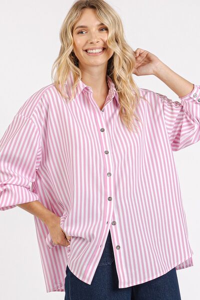 Mittoshop - Pink Striped Long Sleeve Shirt