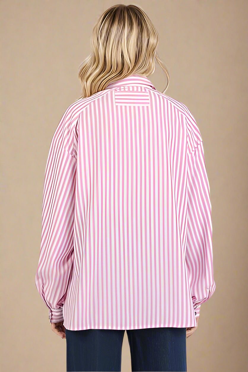 Mittoshop - Pink Striped Long Sleeve Shirt
