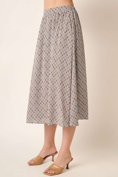 Mittoshop - Printed Midi Skirt in Taupe