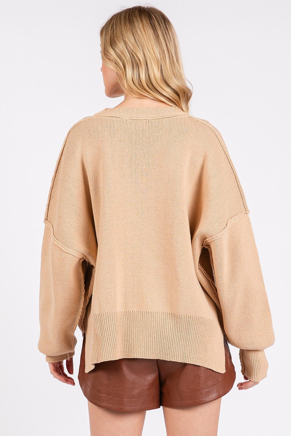 Mittoshop - Relaxed Fit Tunic Sweater in Tan