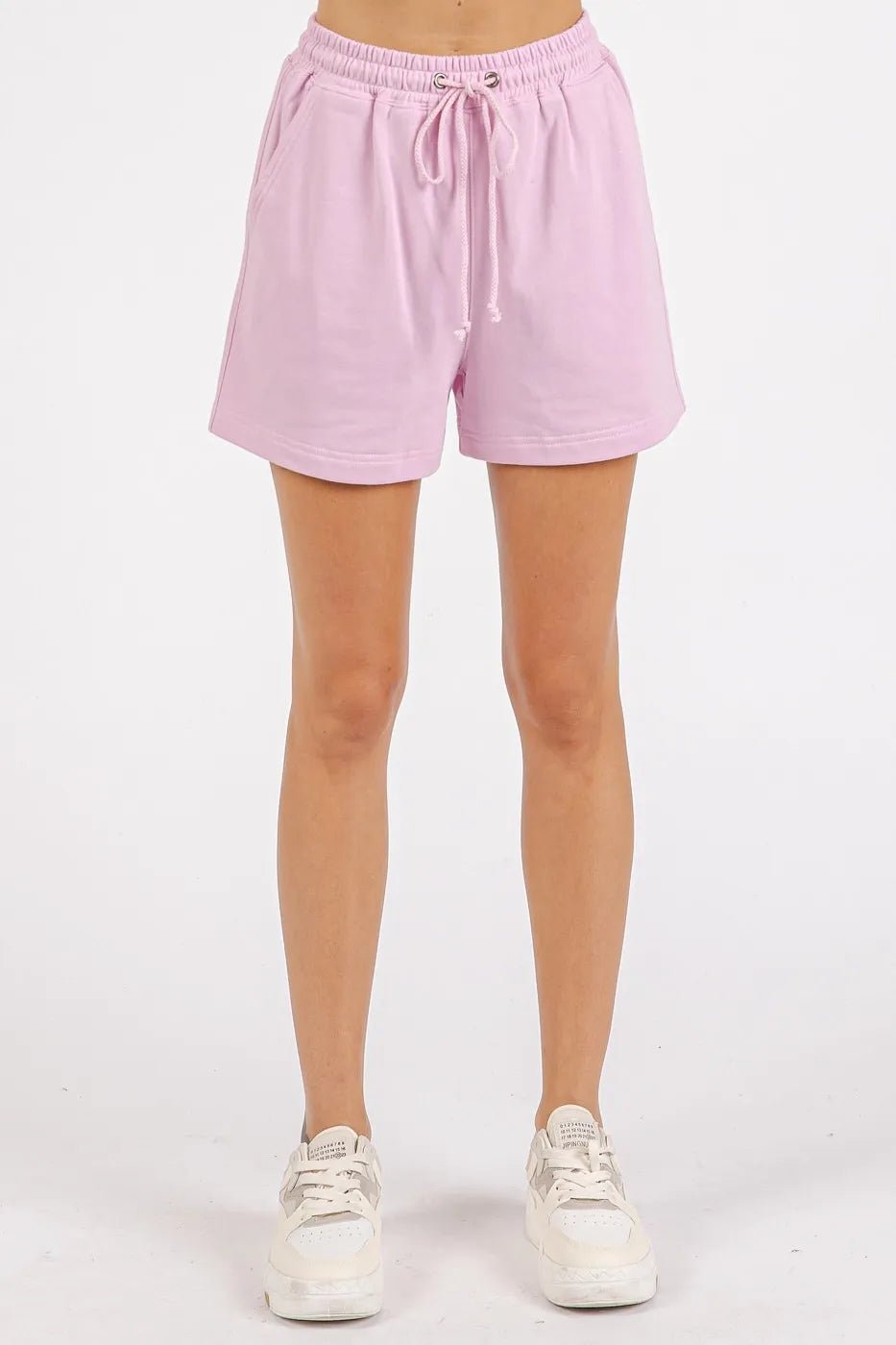 Mittoshop - Sleeveless Sweatshirt & Drawstring Shorts Set in Soft Orchid Pink