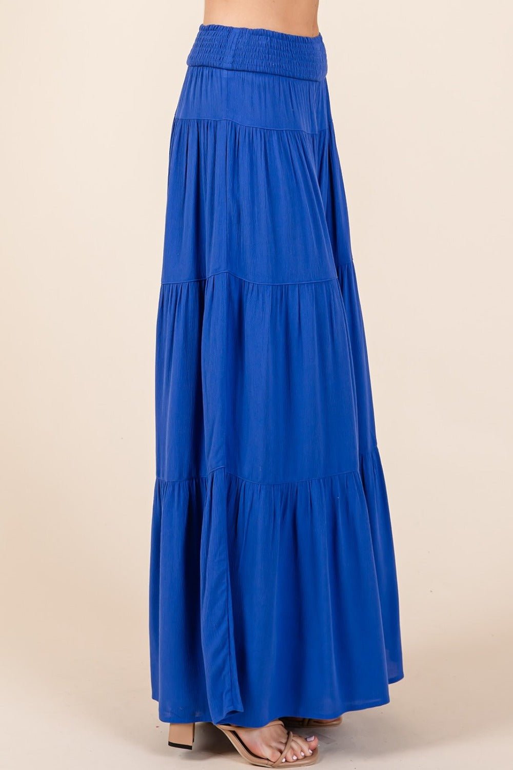 Mittoshop - Smocked Waist Wide Leg Pants in Cobalt