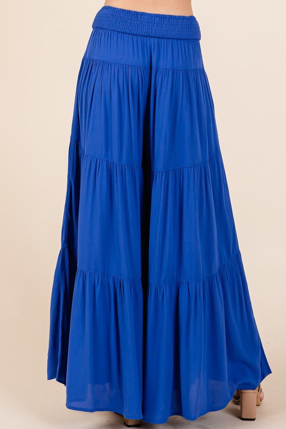 Mittoshop - Smocked Waist Wide Leg Pants in Cobalt