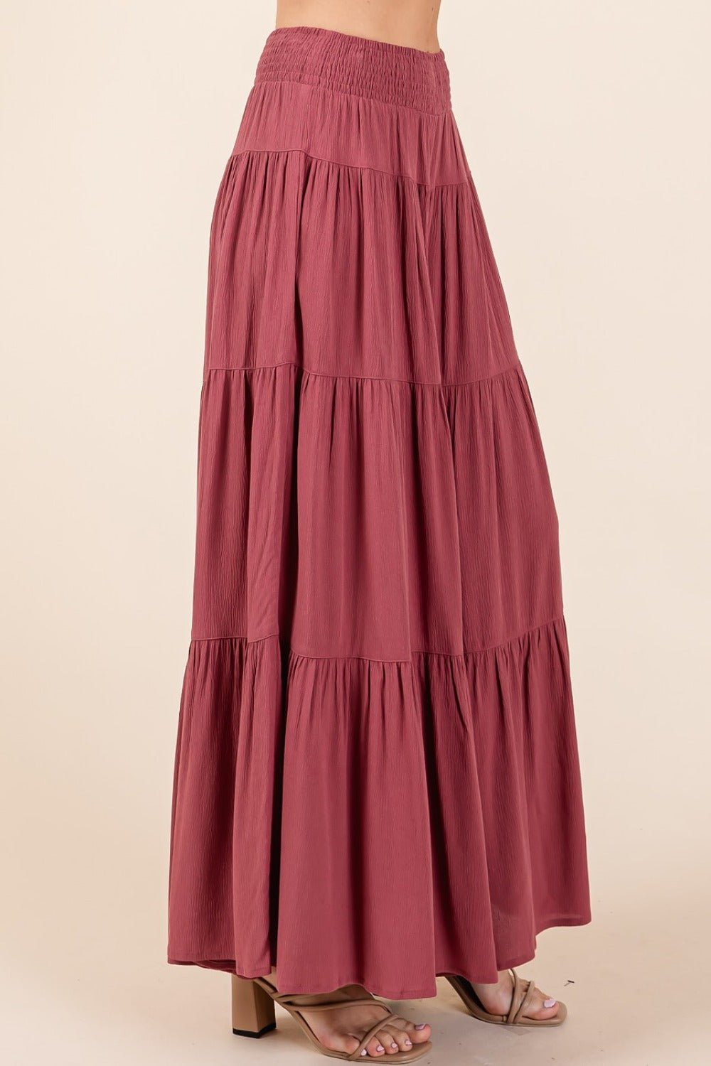 Mittoshop - Smocked Waist Wide Leg Pants in Sienna