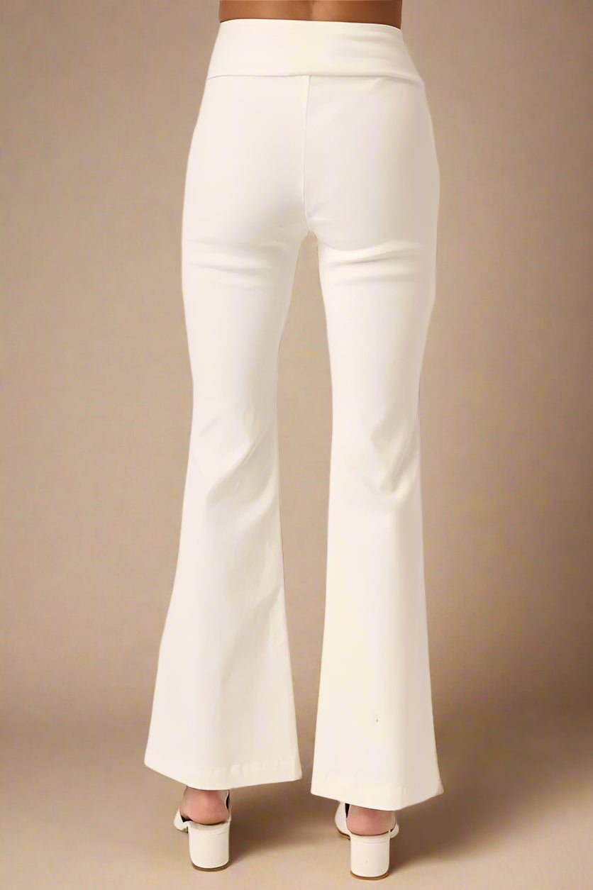 Mittoshop - Surplice V - Waist Flare Pants in Ivory