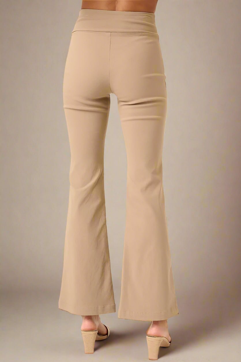 Mittoshop - Surplice V - Waist Flare Pants in Mocha