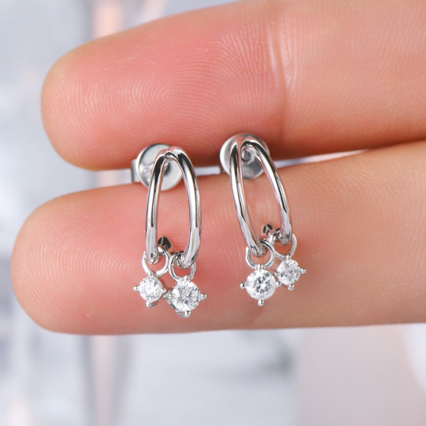 Moissanite C-Hoop EarringsEarringsBeach Rose Co.