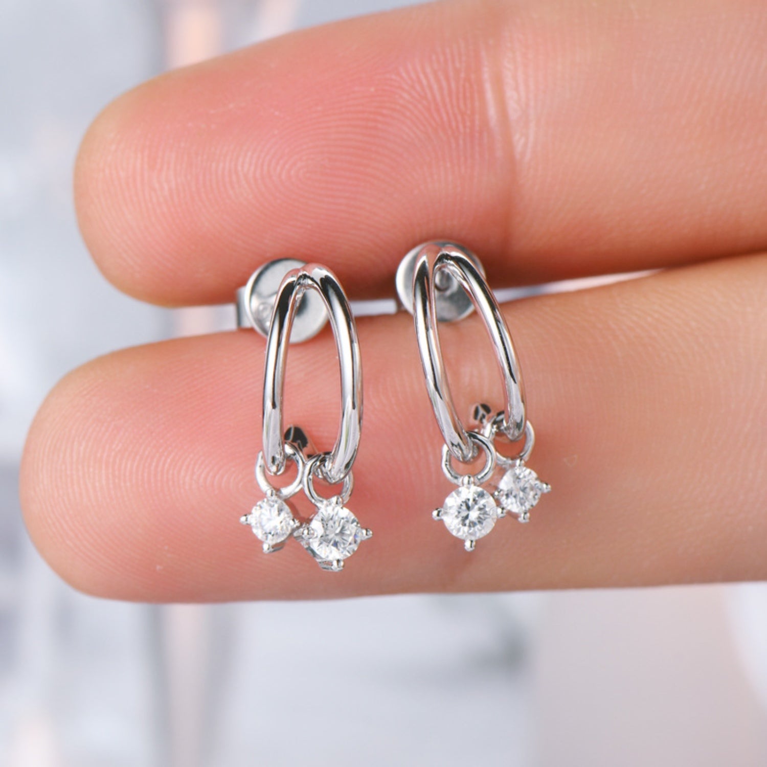 Moissanite C-Hoop EarringsEarringsBeach Rose Co.