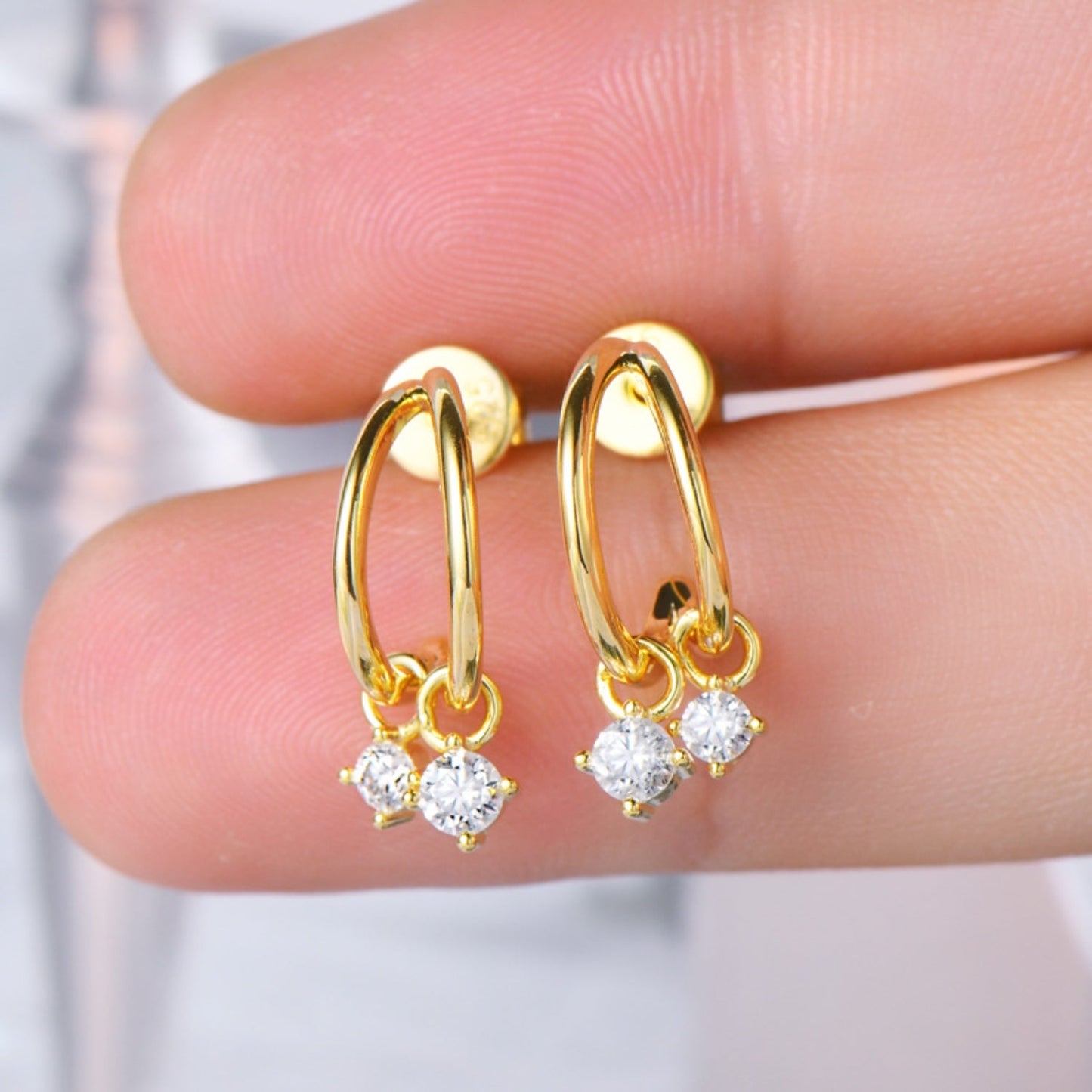 Moissanite C-Hoop EarringsEarringsBeach Rose Co.