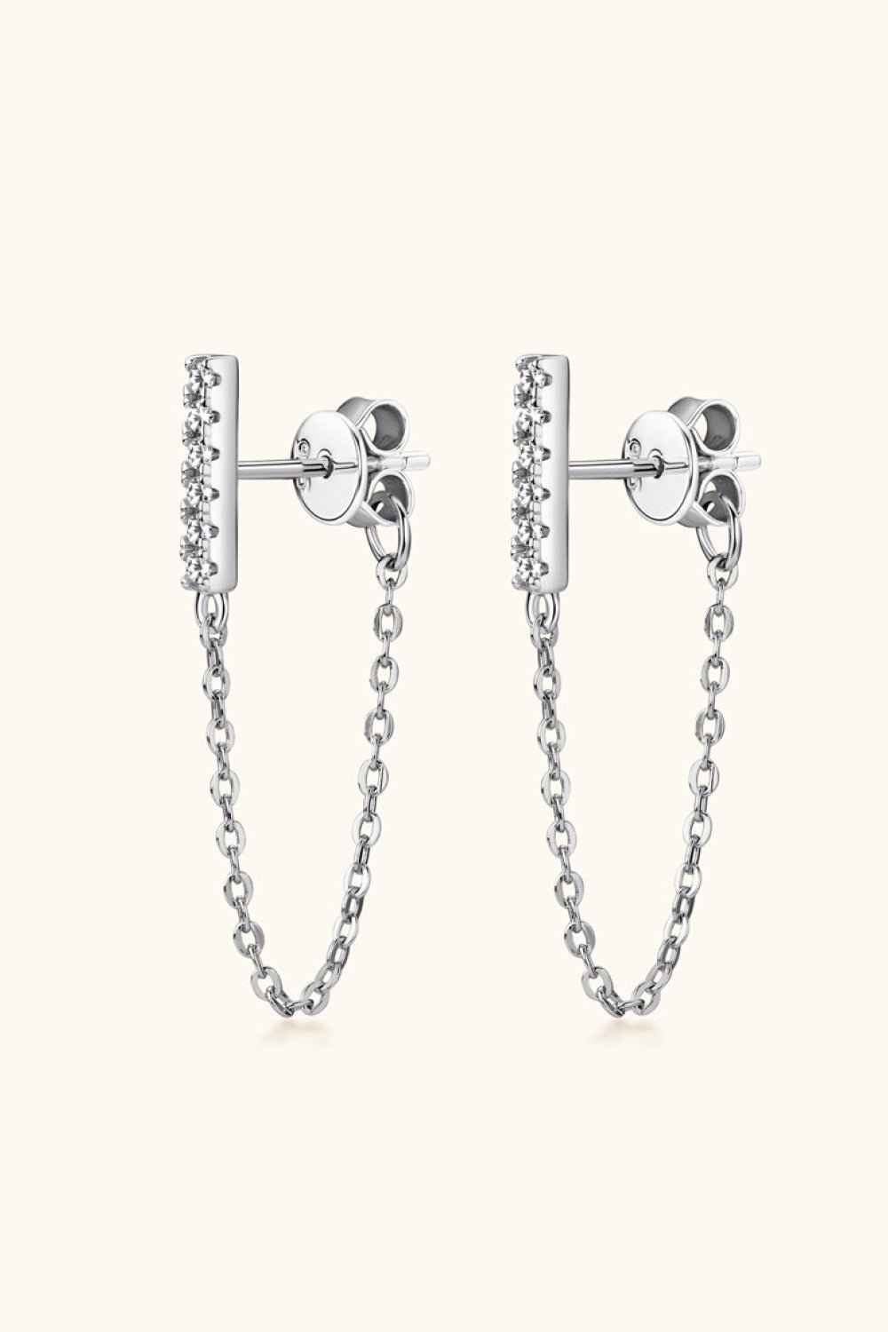 Moissanite Chain Back EarringsEarringsBeach Rose Co.