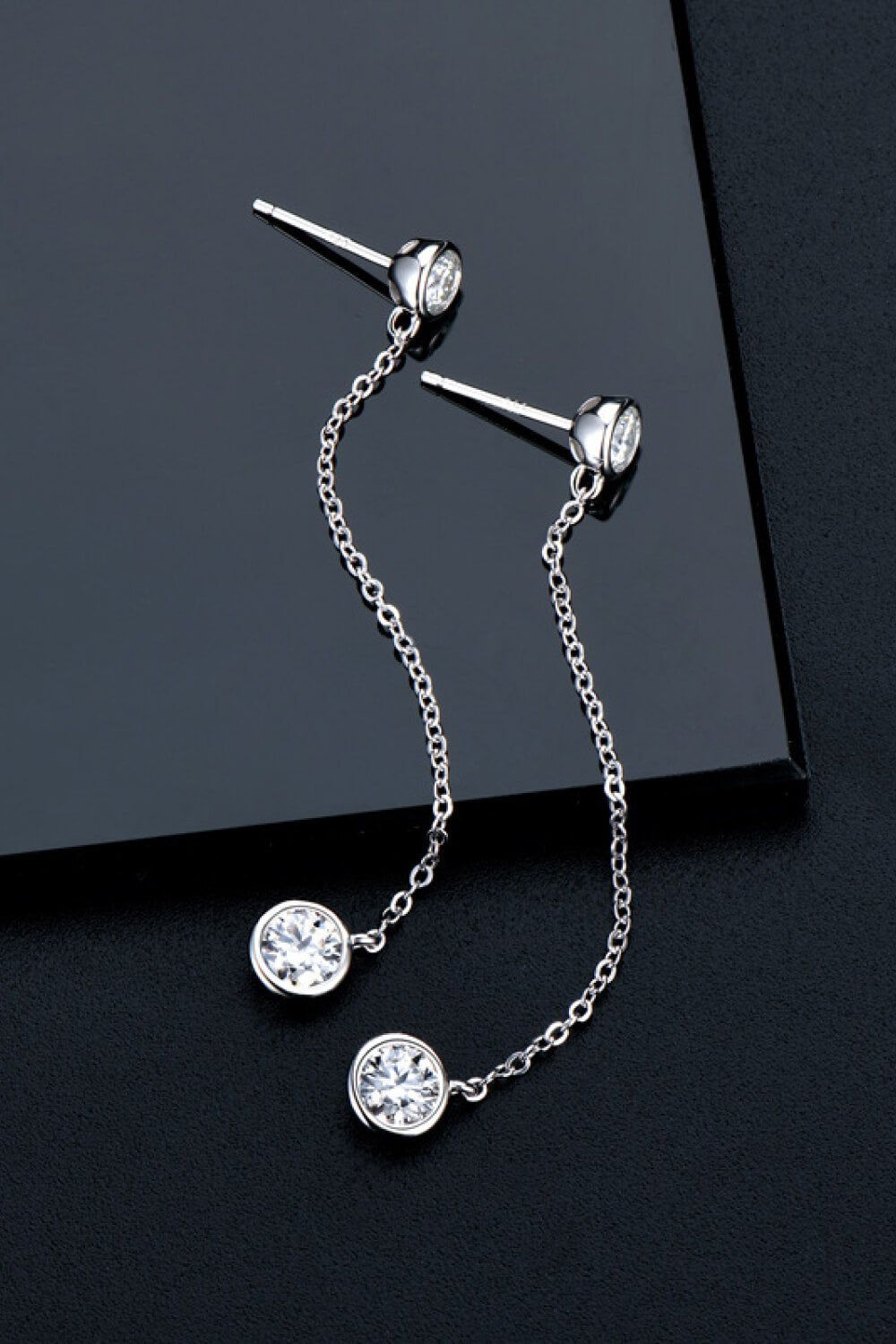 Moissanite Chain Drop EarringsEarringsAdored